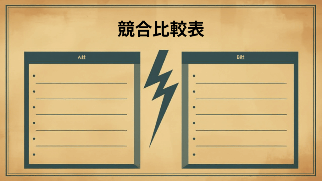対戦カードのような比較表イメージ