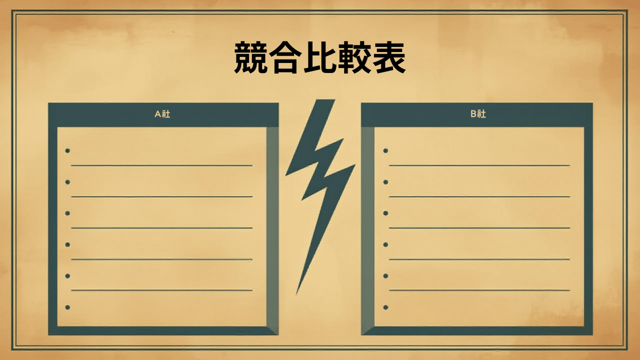 対戦カードのような比較表イメージ