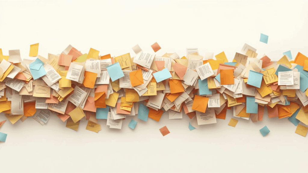 散らかった書類が整列するアニメーション