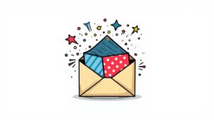 封筒から飛び出すビックリ箱