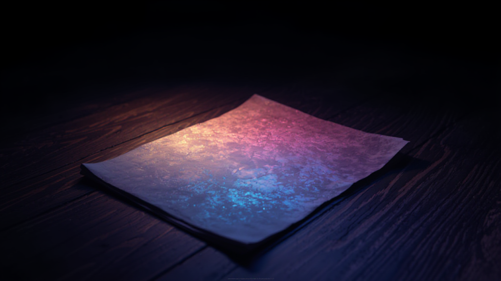 見る角度によって色が変わる魔法の書類