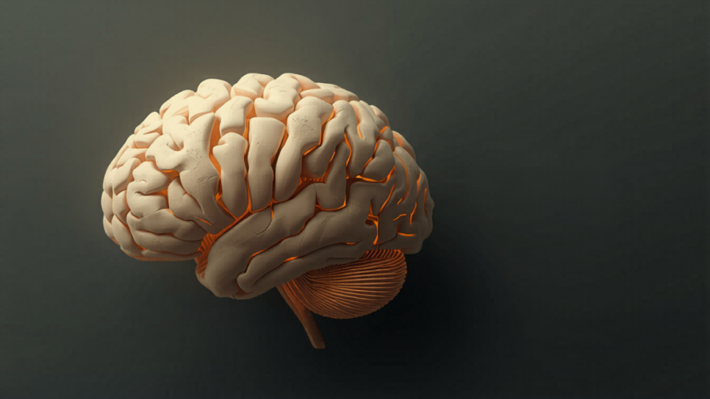 脳みその中に整理されたフォルダがある図