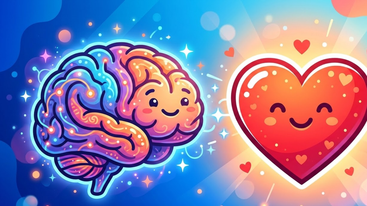 脳のイラストとハートマーク