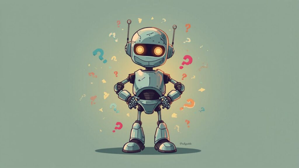 自信満々に間違えるロボットのイメージ
