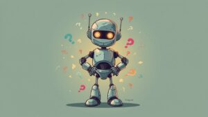 自信満々に間違えるロボットのイメージ