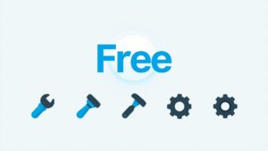 5つのツールアイコンと無料マーク