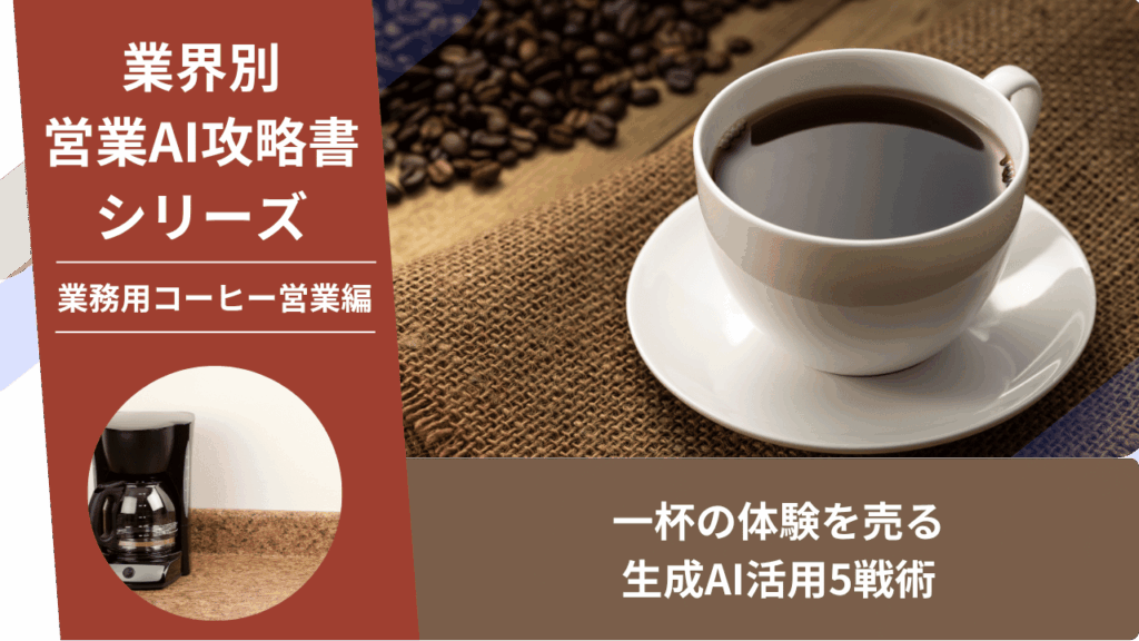 業務用コーヒー営業, コーヒー卸, ルート営業, 飲食店営業, AI営業, ChatGPT活用, コーヒーマシン, 原価率改善, カフェ開業支援, フードビジネス