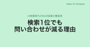 検索1位でも問い合わせが減る理由｜AI検索時代のBtoB営業の集客術