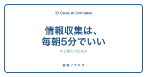 営業の情報収集をAIで自動化する方法を解説するサムネイル