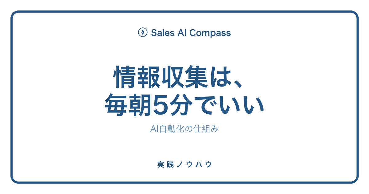 営業の情報収集をAIで自動化する方法を解説するサムネイル